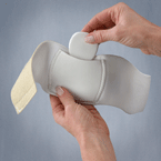 A sewn in pad and removable pad offer conforming support to reduce pain.