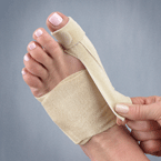 Two-part strap is easy to fit to correct the big toe. 