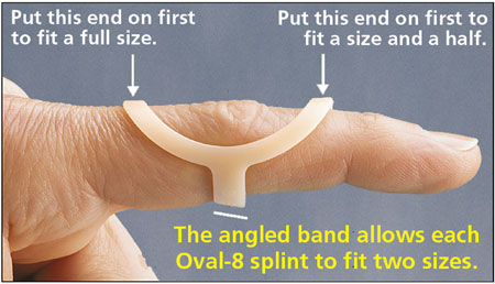 Oval-8 finger splints for mallet finger and lateral instability of the DIP or PIP joints