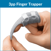 Finger trapper with blue label