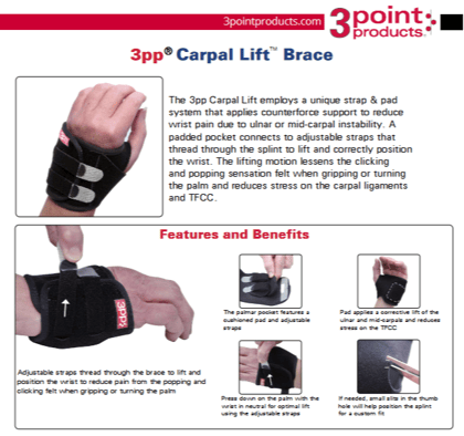 3pp carpal lift wrist splint for tfcc injuries
