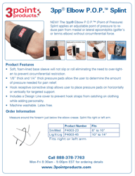 3pp Elbow POP Splint