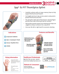 3pp Ez FIT Thumb Spica Splint