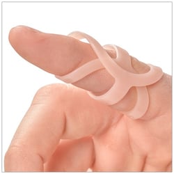 Finger Fracture being treated with an Oval-8 Finger Splint
