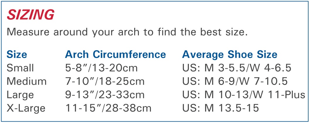 FS6 Foot Compresion Sleeve Sizing Information