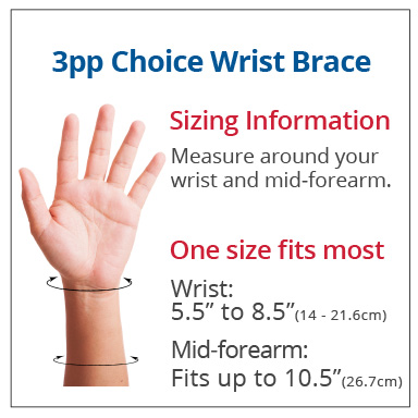 3pp Choice Wrist Brace Sizing Information