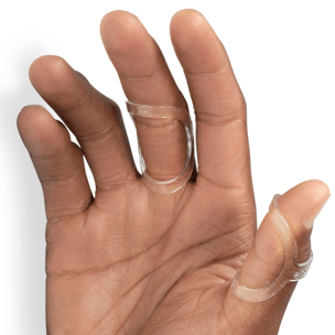 oval-8 clear finger splints for trigger thumb