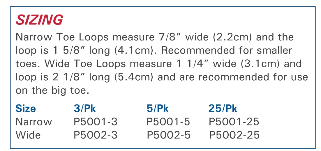 3pp Toe Loops Sizing Information